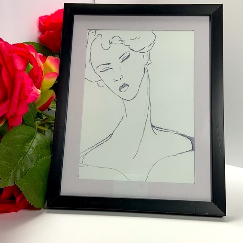 Original Minimal Line Art Drawing, Fashion Illustration